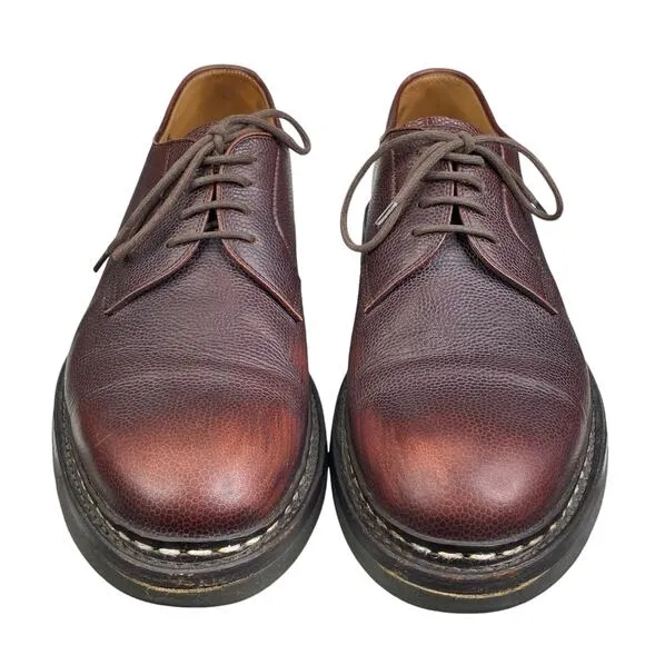Heschung Mens Derby Brown Leather Lace Up Oxford Size US 8