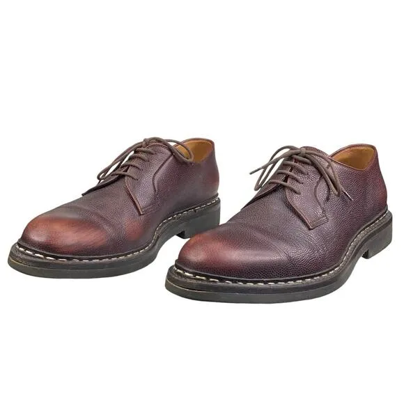 Heschung Mens Derby Brown Leather Lace Up Oxford Size US 8