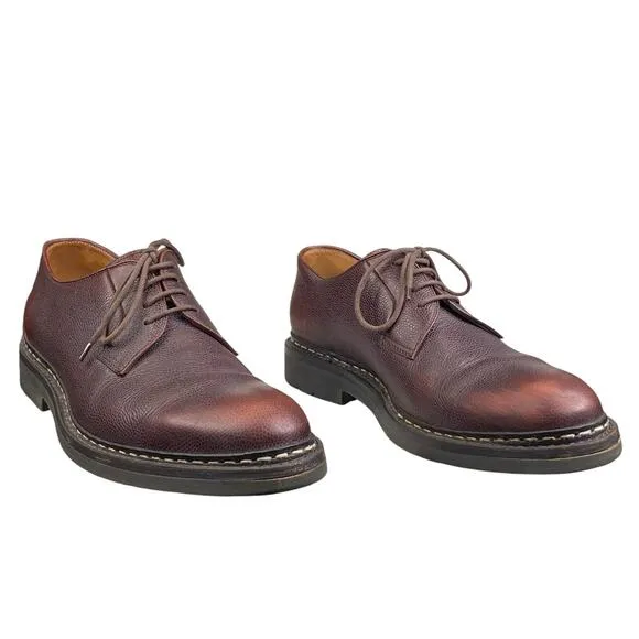 Heschung Mens Derby Brown Leather Lace Up Oxford Size US 8