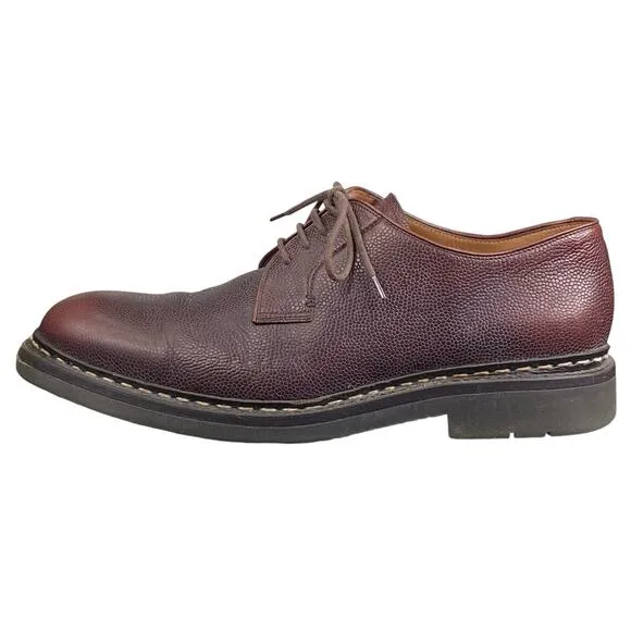 Heschung Mens Derby Brown Leather Lace Up Oxford Size US 8