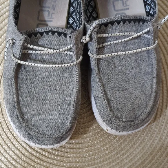 Hey Dude Gray Moccasins with Relaxed Fit