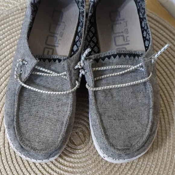 Hey Dude Gray Moccasins with Relaxed Fit