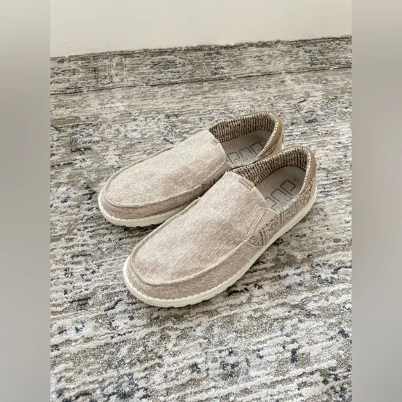 Hey Dude Thad Slip On Shoes Mens Size 12 Beige Lightweight Comfortable