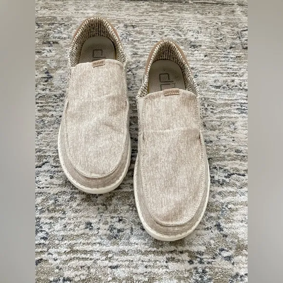 Hey Dude Thad Slip On Shoes Mens Size 12 Beige Lightweight Comfortable
