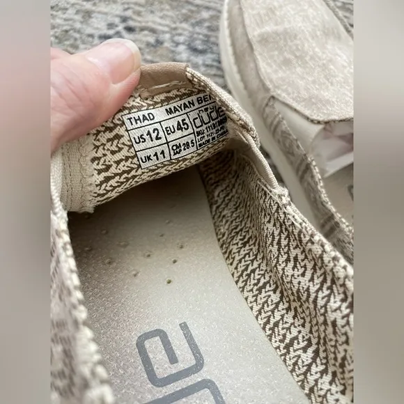 Hey Dude Thad Slip On Shoes Mens Size 12 Beige Lightweight Comfortable