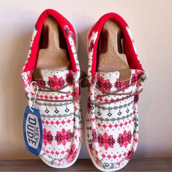 Hey Dude Wally Ugly Sweater Cream Men's Shoe Size 11 SKU#C24272