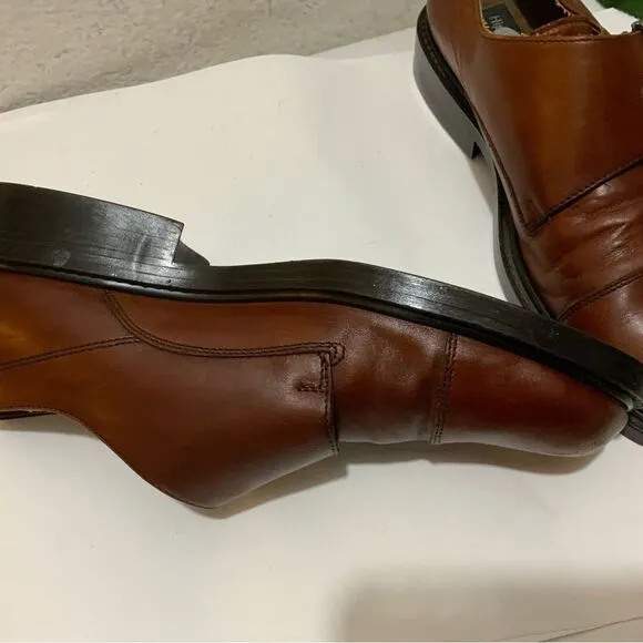 Hippopotamus Oxford Shoes Sz 9 double buckle  Brown Leather Lace Made Italy
