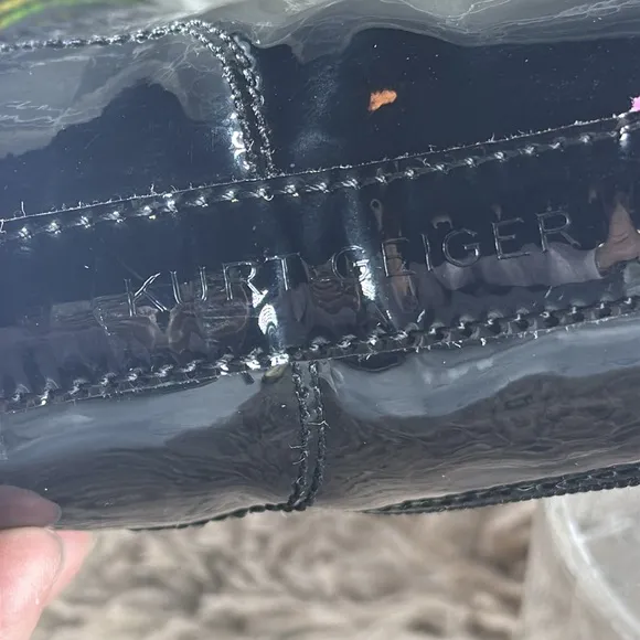 (H)Kurt Geiger Lace-up ankle boots with patent leather siper,Sz 9 little kid