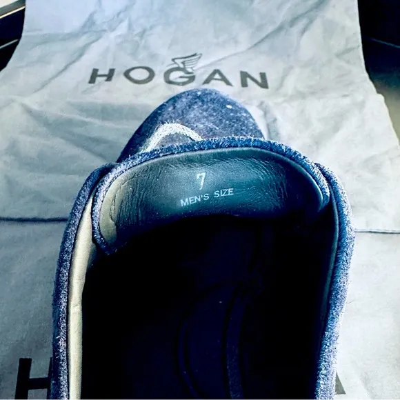 Hogan Blue Leather Suede Shoes with Brogue Detailing, Hogan Italian 7 = USA 8.5