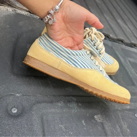 Hogan Italy women’s sneakers shoes blue and yellow size 39‎