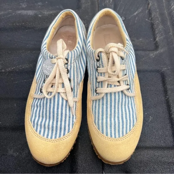 Hogan Italy women’s sneakers shoes blue and yellow size 39‎