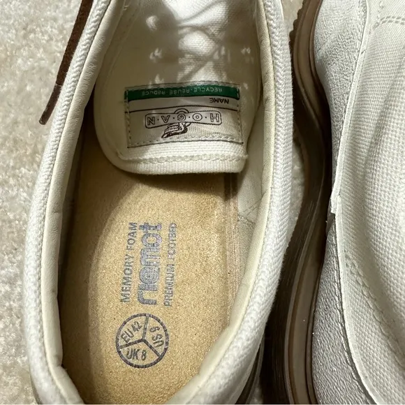 Hogan Men's US 8 Untraditional 3R Recycle Derby Ivory Canvas Platform Oxford