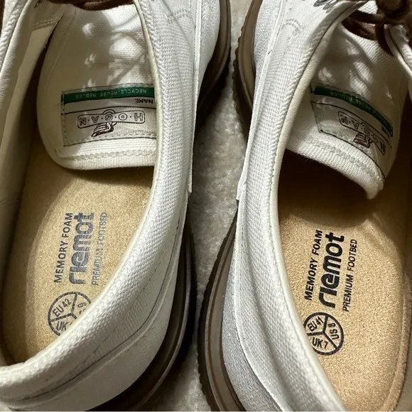 Hogan Men's US 8 Untraditional 3R Recycle Derby Ivory Canvas Platform Oxford