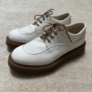 Hogan Men's US 8 Untraditional 3R Recycle Derby Ivory Canvas Platform Oxford