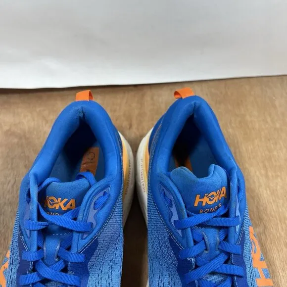 Hoka One One Bondi 8 Men Size 10.5 Running Shoes Blue Athletic Sneakers