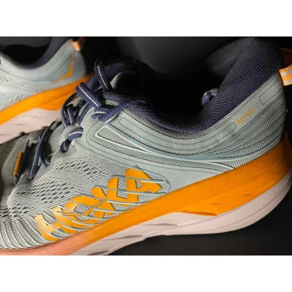 Hoka One One Shoes Womens 9.5 Haze Bondi 7 Running Lightweight Sneaker