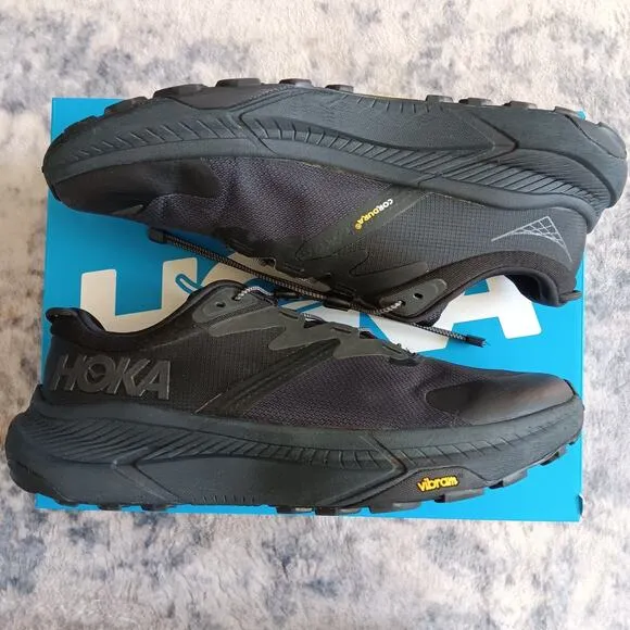 Hoka One Transport GORE-TEX 1164370/BBLC Black Hiking SZ 10-EE Shoe PREOWN