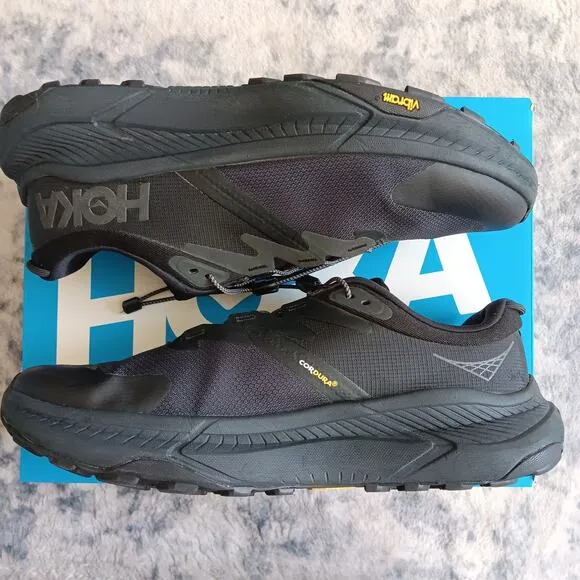 Hoka One Transport GORE-TEX 1164370/BBLC Black Hiking SZ 10-EE Shoe PREOWN