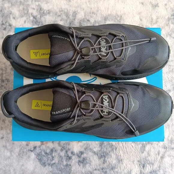 Hoka One Transport GORE-TEX 1164370/BBLC Black Hiking SZ 10-EE Shoe PREOWN