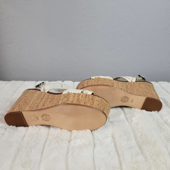HOUSE OF HARLOW 1960 // ltd ed gladys white mesh lace cork platform wedges