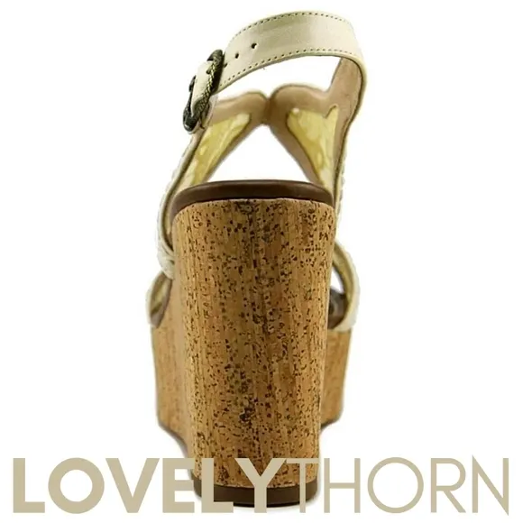 HOUSE OF HARLOW 1960 // ltd ed gladys white mesh lace cork platform wedges