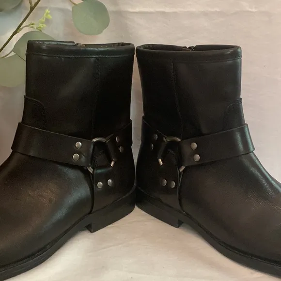 House of Harlow 1960 | Portia | moto | harness |combat | black | leather boots