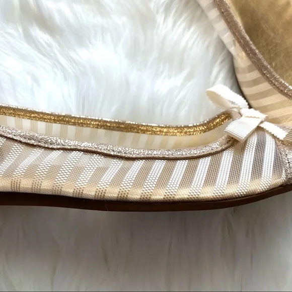 🎉HP | Kate Spade Jump Metallic Mesh Striped Flats