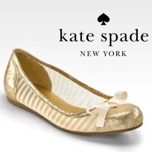 🎉HP | Kate Spade Jump Metallic Mesh Striped Flats
