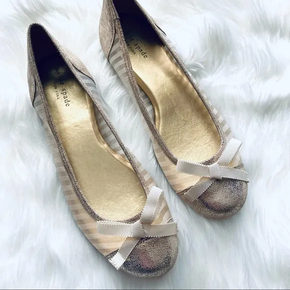 🎉HP | Kate Spade Jump Metallic Mesh Striped Flats