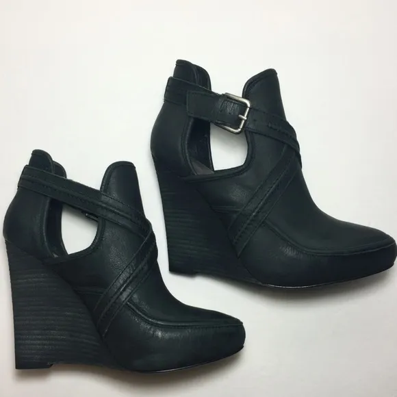 HP🔥 NIB JOIE Brickhouse LEATHER Wedge Bootie w Straps