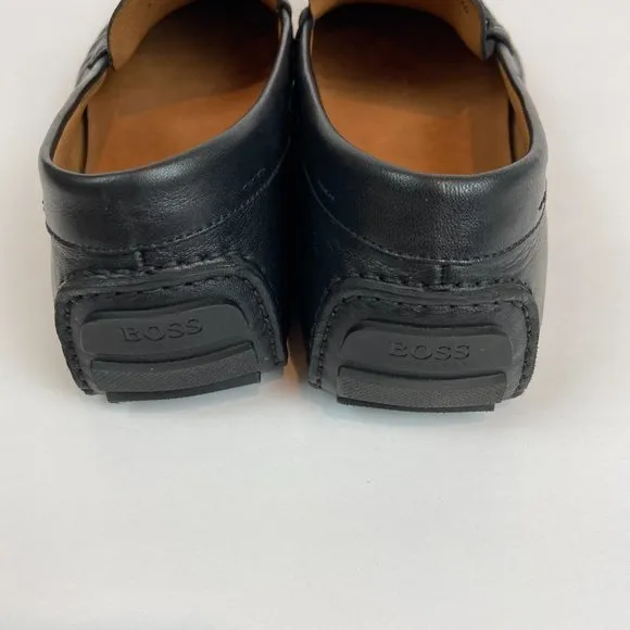 Hugo Boss Black Moccasins Driver  Loafers Soft Leather Sz 10 Like NEW