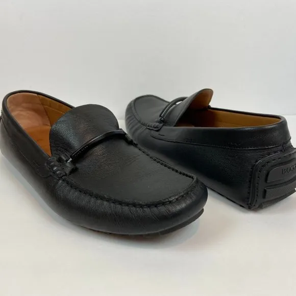 Hugo Boss Black Moccasins Driver  Loafers Soft Leather Sz 10 Like NEW