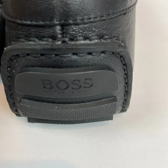 Hugo Boss Black Moccasins Driver  Loafers Soft Leather Sz 10 Like NEW