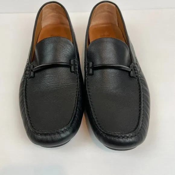 Hugo Boss Black Moccasins Driver  Loafers Soft Leather Sz 10 Like NEW