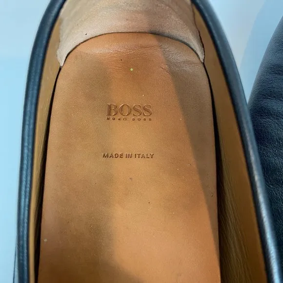 Hugo Boss Black Moccasins Driver  Loafers Soft Leather Sz 10 Like NEW