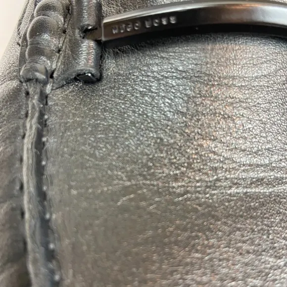 Hugo Boss Black Moccasins Driver  Loafers Soft Leather Sz 10 Like NEW