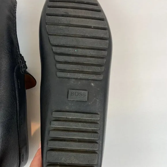Hugo Boss Black Moccasins Driver  Loafers Soft Leather Sz 10 Like NEW