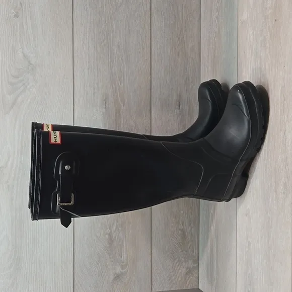 Hunter Women Classic Tall Black boots shoes sz 5