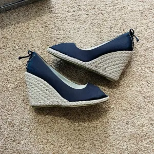 Italian Peep Toe Wedges sz 8