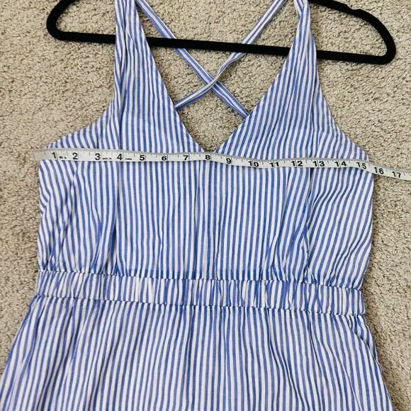 J. Crew Cross Back stripe midi dress