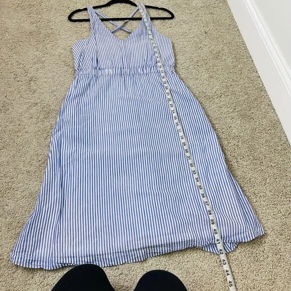 J. Crew Cross Back stripe midi dress