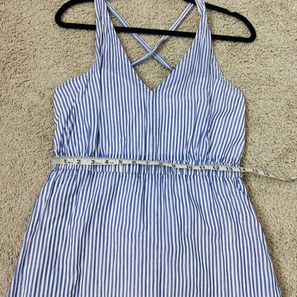 J. Crew Cross Back stripe midi dress