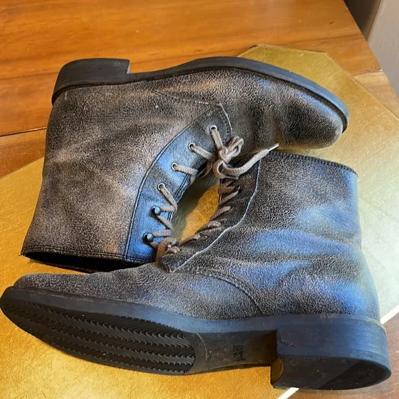 J. Crew Distressed Oiled Leather Combat Boots