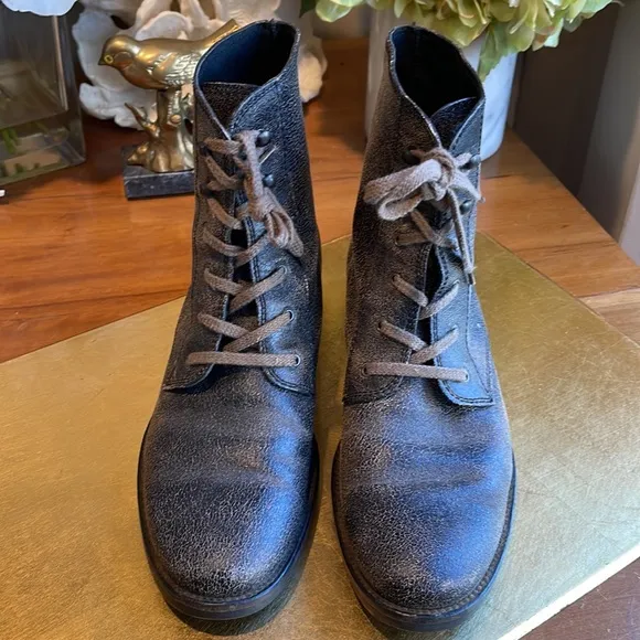 J. Crew Distressed Oiled Leather Combat Boots