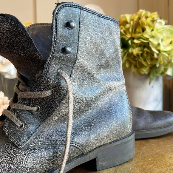 J. Crew Distressed Oiled Leather Combat Boots