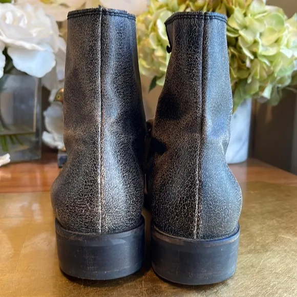 J. Crew Distressed Oiled Leather Combat Boots