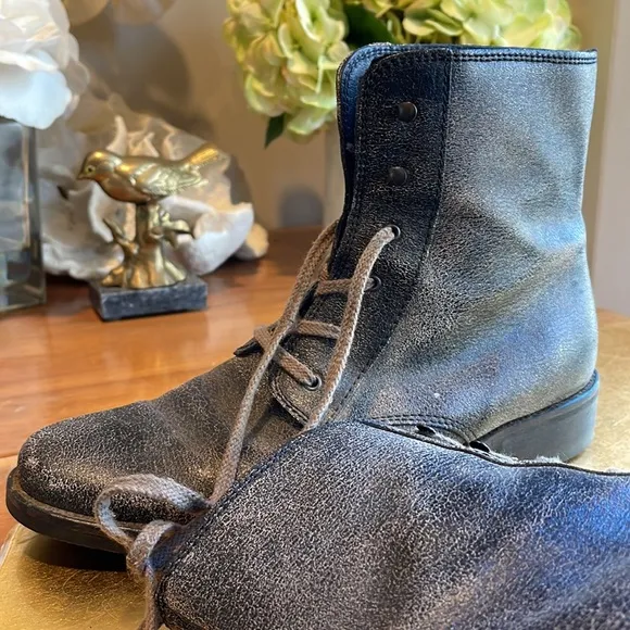 J. Crew Distressed Oiled Leather Combat Boots