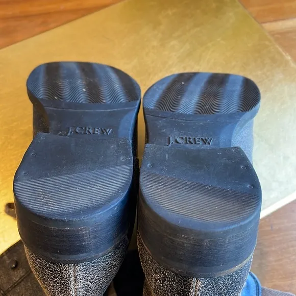 J. Crew Distressed Oiled Leather Combat Boots