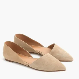 J. CREW FACTORY Zoe d'Orsay Suede Flats