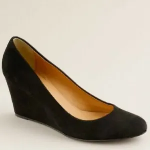 J. Crew Martina wedges black suede 11 women
